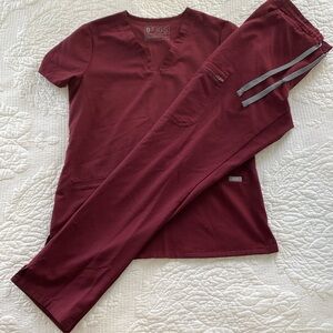 Figs Burgandy Scrub Set